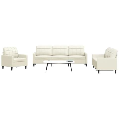 Set di Divani 4 pz con Cuscini Crema in Velluto - Foto 2