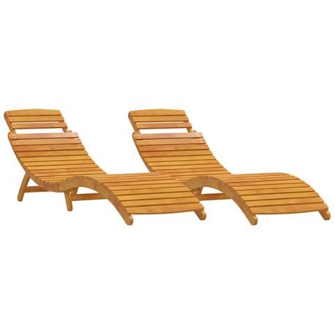 Lettini prendisole 2 pz in Legno Massello di Acacia - Foto 1