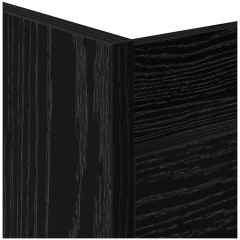 Carrello di Stoccaggio Stretto a 3 Ripiani in Rovere Nero Legno Ingegnerizzato - Foto 9