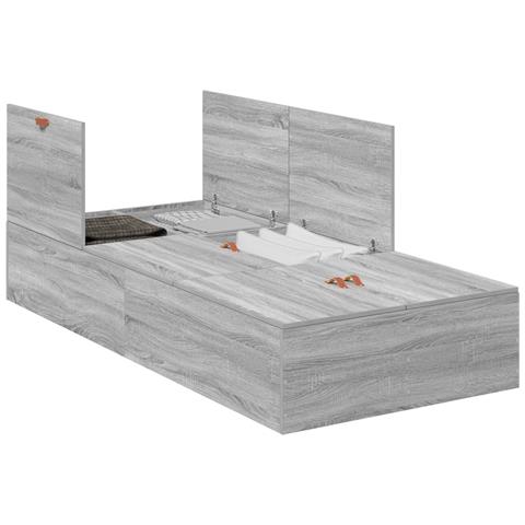 Struttura letto con contenitore grigia Sonoma 90x200 cm - Foto 1