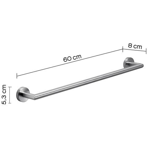 Portasalviette 60 Cm Da Muro In Acciaio Inox Aisi 304 5021-60 Serie Project Satinato - Foto 2