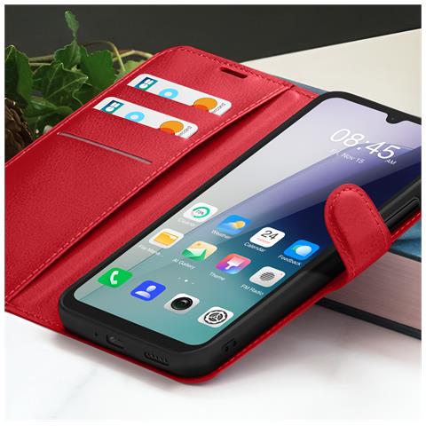Custodia A Portafoglio Per Xiaomi Redmi 14c E Poco C75 Con Funzione Di Supporto, Rosso - Foto 2