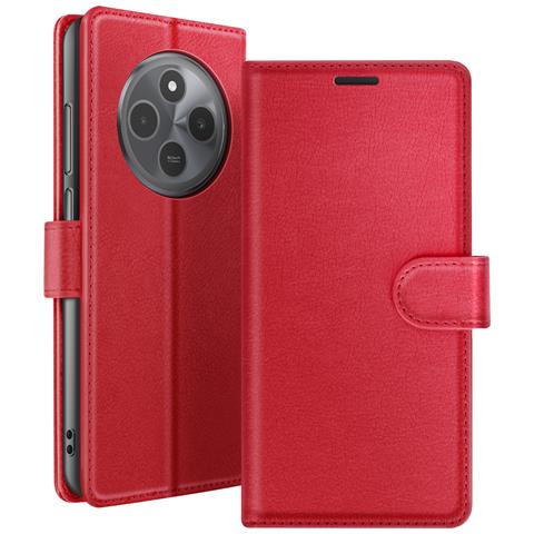 Custodia A Portafoglio Per Xiaomi Redmi 14c E Poco C75 Con Funzione Di Supporto, Rosso - Foto 1