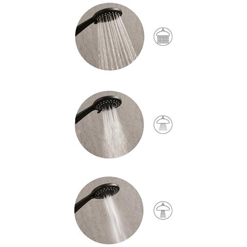 Kit Doccia Con Soffione E Flessibile Tamushal 3 Funzioni Nero - Foto 2