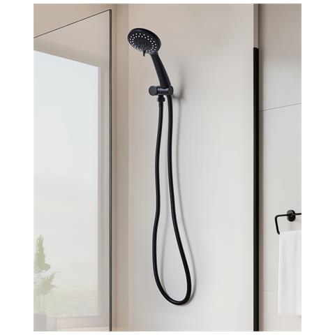 Kit Doccia Con Soffione E Flessibile Tamushal 3 Funzioni Nero - Foto 1