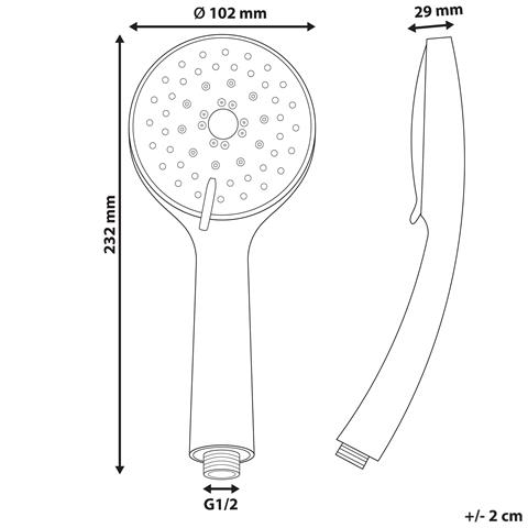 Kit Doccia Con Soffione E Flessibile Tamushal 3 Funzioni Nero - Foto 7