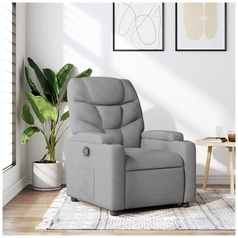 Poltrona reclinabile in tessuto grigio chiaro - Foto 2