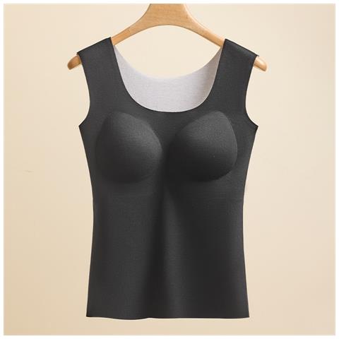 Canotta Termica Da Donna In Seta E Cashmere - Strato Base Caldo E Delicato Sulla Pelle Black M - Foto 2