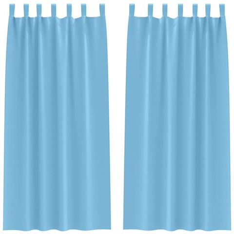 Tende con tende 2 pcs Azzurro Poliestere - Foto 1