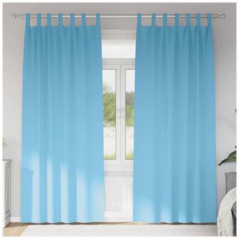 Tende con tende 2 pcs Azzurro Poliestere - Foto 2