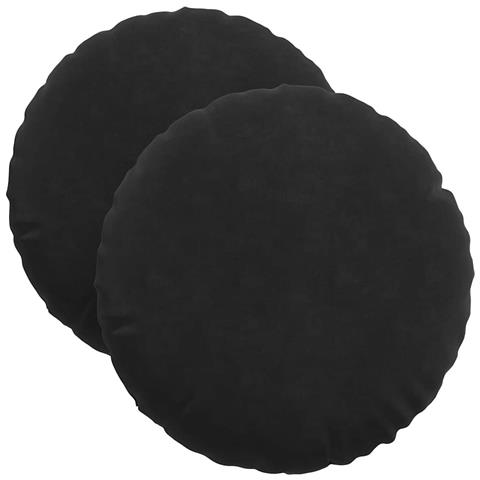 Cuscini per Seduta 2 pcs Nero Ø 40 x 13 cm Velluto - Foto 1