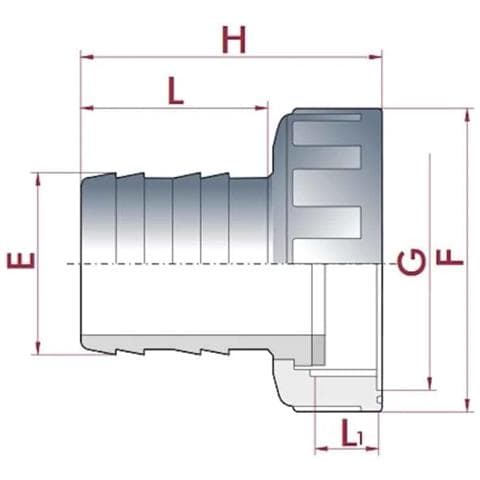 Raccordo Portagomma Pvc 1 Pollice Con Ghiera - Foto 2