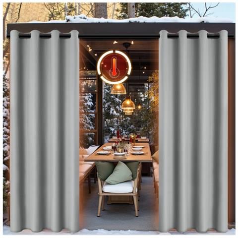 Tenda Oscurante Termica Isolante Antivento Invernale 2-in-1 Aggiornata (132x241cm, Occhielli, Pannello Singolo) - Foto 2