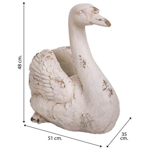 Fioriera Decorativa Cigno In Magnesio 51x35x48h - Foto 7