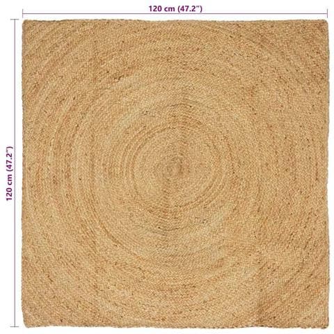 Tappeti per area Quadrato Marrone 120 x 120 cm Juta - Foto 8