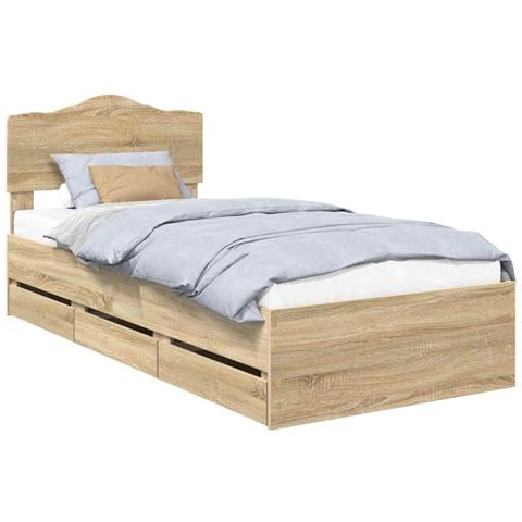 Struttura del letto con cassetto Rovere Sonoma 90 x 190 cm - Foto 1