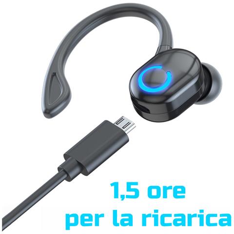 Auricolare Bluetooth In-ear Wireless V5.2 Con Microfono, Cancellazione Del Rumore Cvc6.0, Design Leggero E Impermeabile, Ricarica Rapida, Ideale Per Sport, Lavoro E Tempo Libero (ar1b) - Foto 2