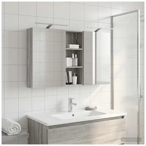 Set di Armadi da Bagno con lo scaffale 3 pcs 130 x 14,5 x 70 cm - Foto 2