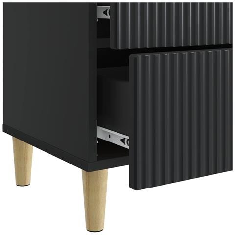 Armadio da Notte con cassetto 2 pcs Nero 43 x 34,5 x 48 cm - Foto 9