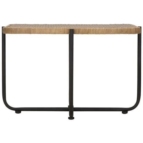 Tavolino Da Caffè Cebu In Rattan E Ferro Nero — 75x55x46,5 Cm - Foto 2
