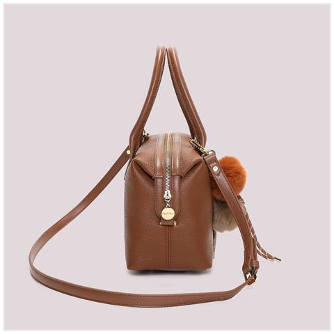 borsa a bauletto con dettaglio appeso CUOIO - Foto 4