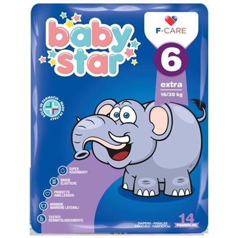 Pannolino per Bambino Farvima Babystar XL 16/30KG 14 Pezzi Taglia 6 - Foto 1