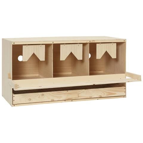 Casetta Cova per Galline 3 Scomparti 72x33x38 cm Legno di Pino - Foto 2