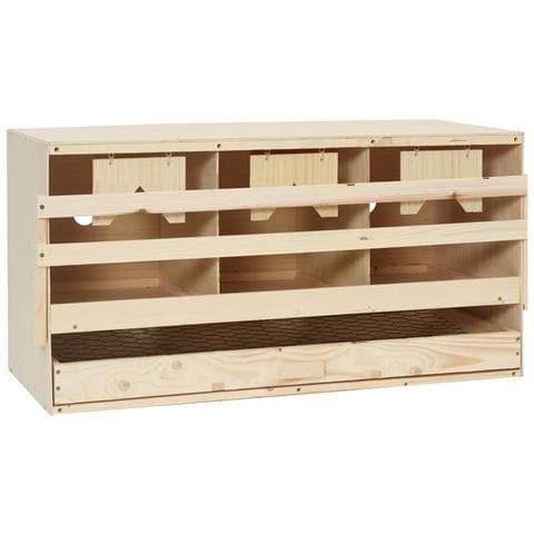 Casetta Cova per Galline 3 Scomparti 72x33x38 cm Legno di Pino - Foto 1