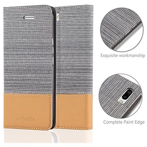 Custodia Compatibile Con Honor 6 In Grigio Chiaro Marrone - Coperchio Protettiva Con Chiusura Magnetica, Funzione Stand E Tasca Per Le Carte - Foto 2