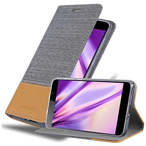 Custodia Compatibile Con Honor 6 In Grigio Chiaro Marrone - Coperchio Protettiva Con Chiusura Magnetica, Funzione Stand E Tasca Per Le Carte - Foto 1