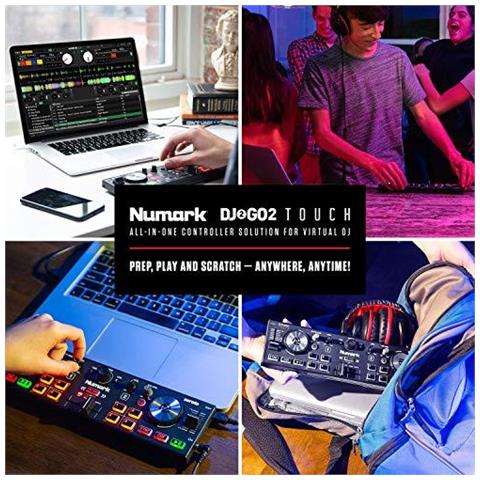 Dj2go2 Touch - Compact 2 Deck Usb Dj Controller Per Serato Dj Con Un Mixer Crossfader Interfaccia Audio E Touch Capacitivo Jog Wheels - Foto 4