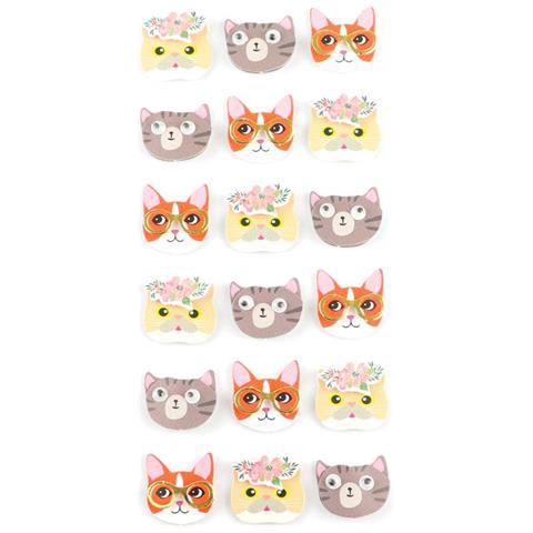 18 Mini Gatti Adesivi 3d 2 Cm - Foto 1
