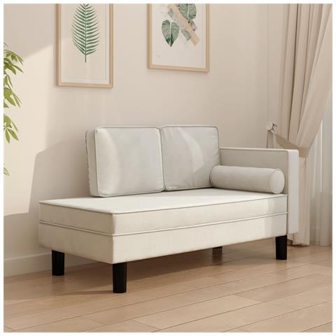 Divano Letto A 2 Posti Crema In Velluto - Foto 9