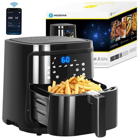 Friggitrice ad Aria Smart Cube Capacità 7 Litri 1900 Watt Colore Nero / Oro - Foto 3