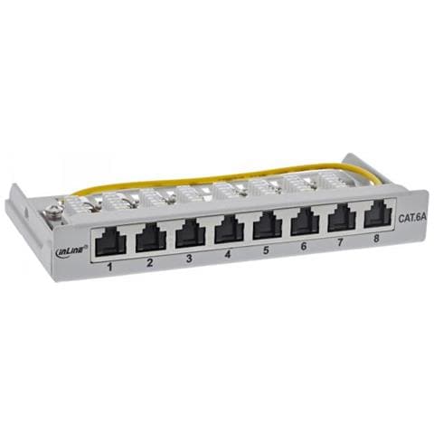 Inline Patch Panel Cat.6a 0.5u A 8 Vie, Grigio, Protezione Antipolvere - Foto 3