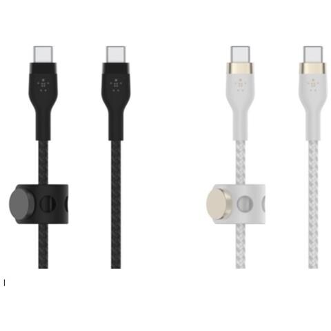 CAVO INTRECCIATO IN SILICONE USB-C TO USB-C MIX 1M TWIN PACK - BIANCONERO - Foto 1