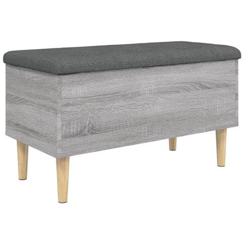 Panca Portaoggetti Grigio Sonoma 82x42x46 Cm Legno Multistrato - Foto 2