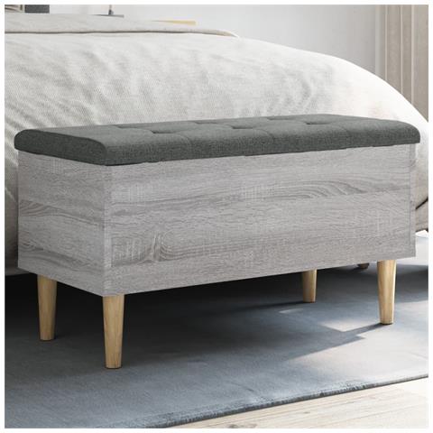 Panca Portaoggetti Grigio Sonoma 82x42x46 Cm Legno Multistrato - Foto 1