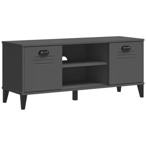Panca Portascarpe Viken Antracite 106x35x45 Cm Massello Pino - Foto 2