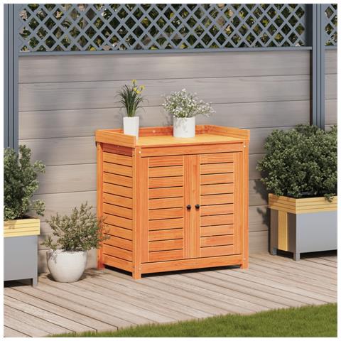 Tavolo Invaso Con Ripiani Marrone 82,5x50x86,5 Cm Massello Pino - Foto 3