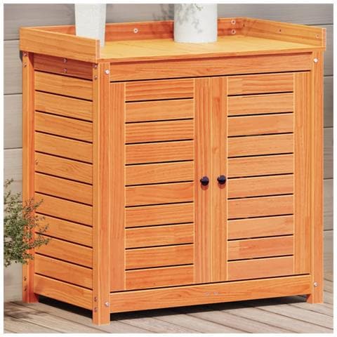 Tavolo Invaso Con Ripiani Marrone 82,5x50x86,5 Cm Massello Pino - Foto 1