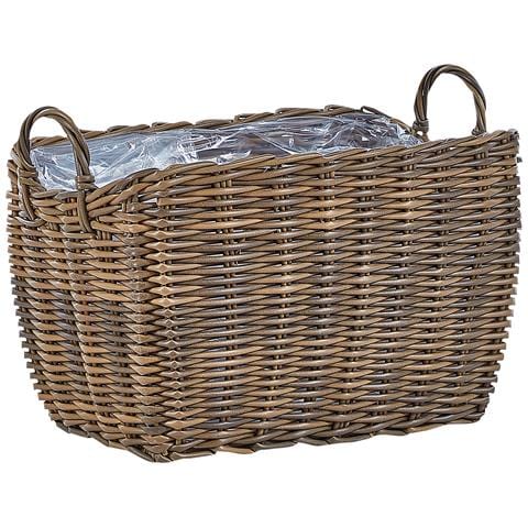 Set Di 2 Vasi Per Piante Rattan Sintetico Marrone Ormos - Foto 2