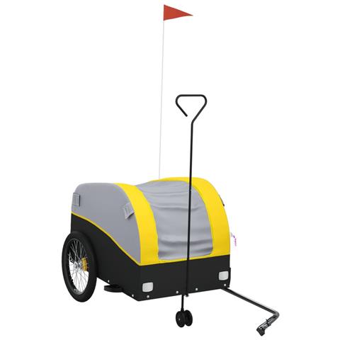 Rimorchio Da Bici Nero E Giallo 45 Kg In Ferro - Foto 2