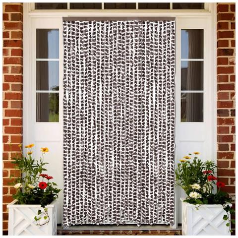 Tenda Antimosche Marrone E Bianca 118x220 Cm In Ciniglia - Foto 1