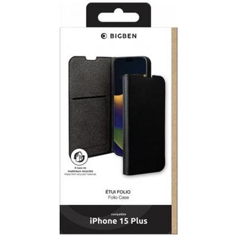 Custodia Per Iphone 15 Plus Folio Wallet Portacarte E Supporto Video, Nero - Foto 2