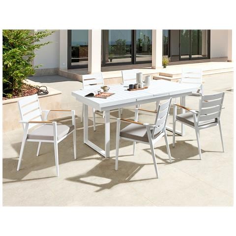 Set Da Giardino Alluminio Grigio 6 Posti Valcanetto /taviano - Foto 1