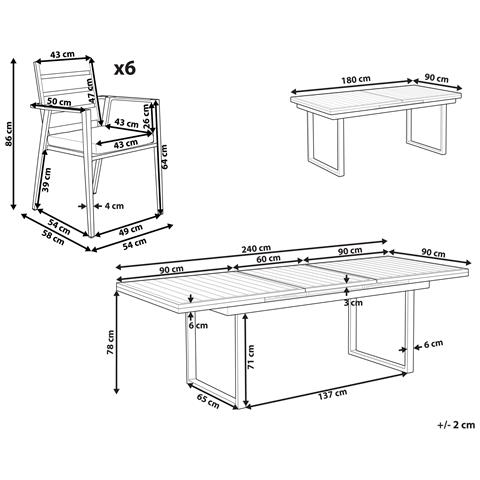 Set Da Giardino Alluminio Grigio 6 Posti Valcanetto /taviano - Foto 7