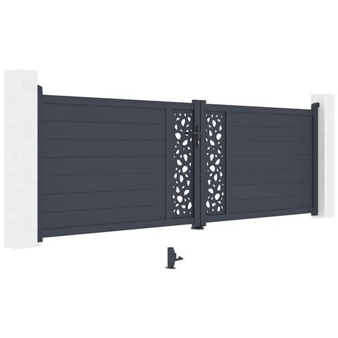 Cancello Battente 4m Sunny H. 120 Alluminio Grigio - Foto 2