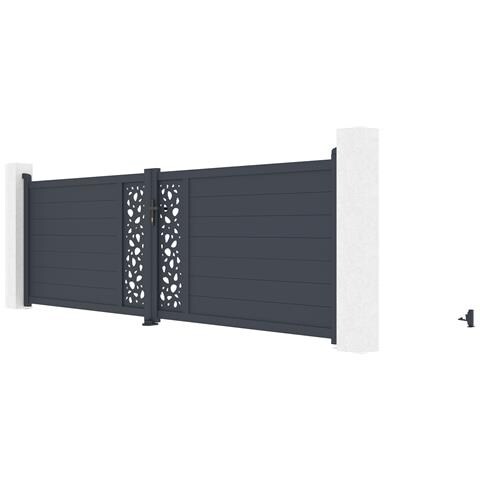 Cancello Battente 4m Sunny H. 120 Alluminio Grigio - Foto 8