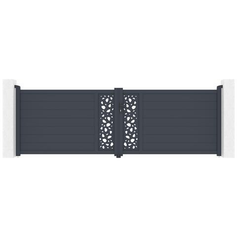 Cancello Battente 4m Sunny H. 120 Alluminio Grigio - Foto 1